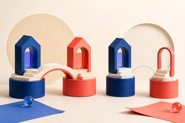Paires d’objets abstraits illustrant une analogie