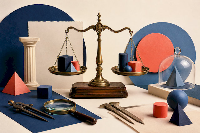 Objets de mesure anciens et formes géométriques